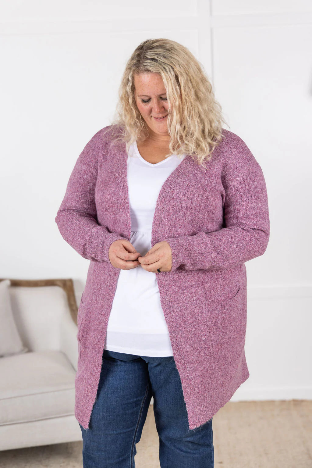 Frosted Open Front Cardigan