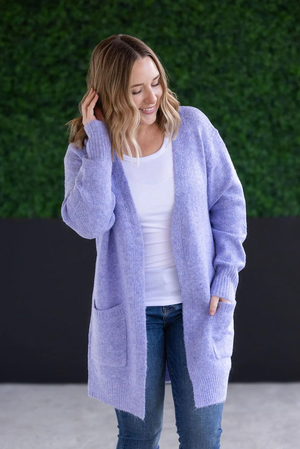 Frosted Open Front Cardigan