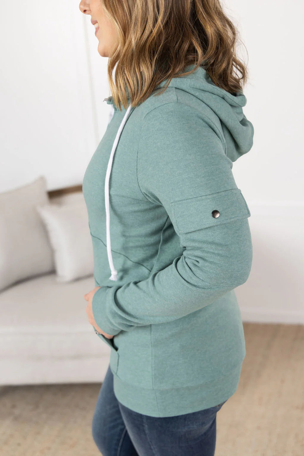 Solid Half Zip Sweatshirt Hoodie