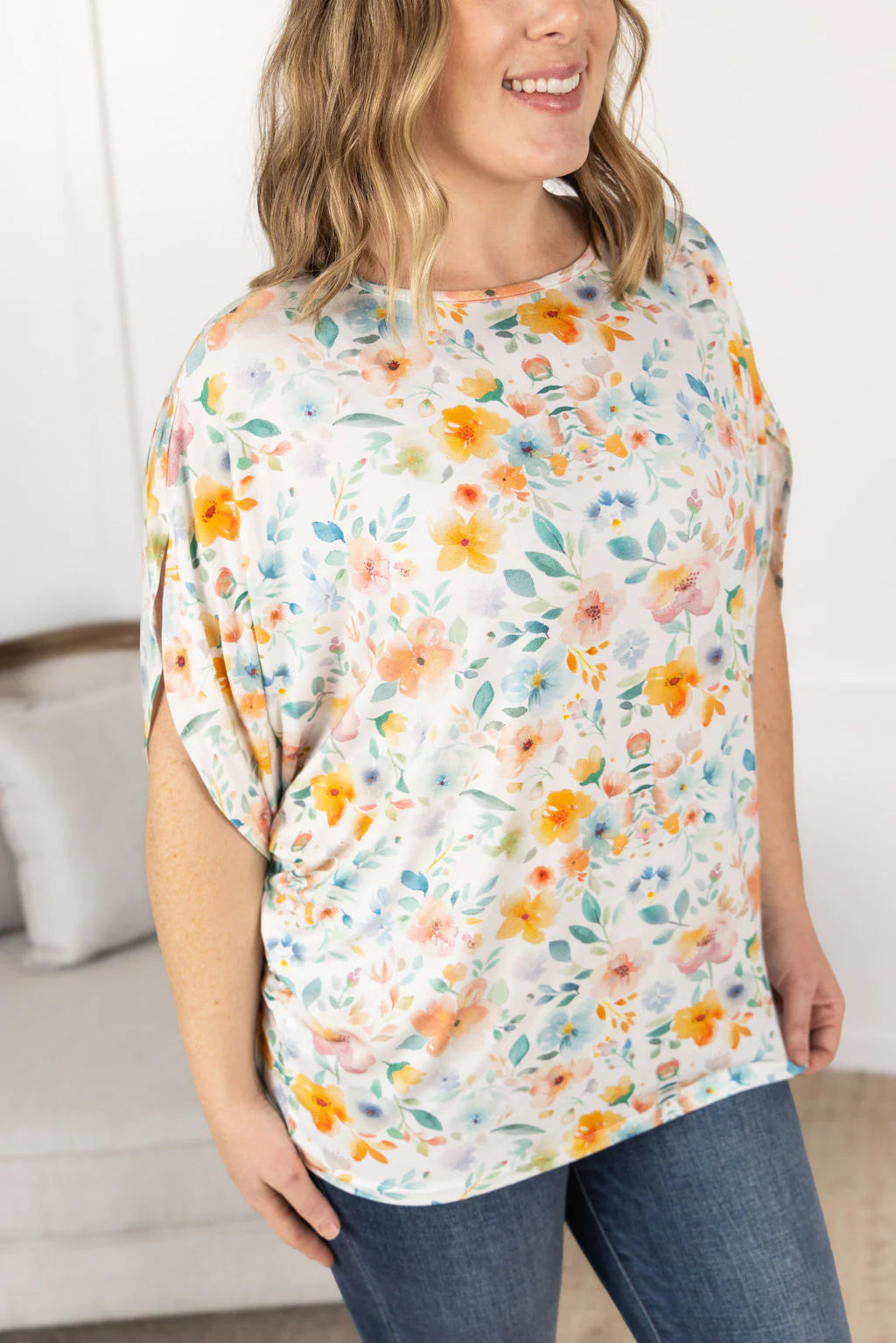 Multi-Color Floral Print Top