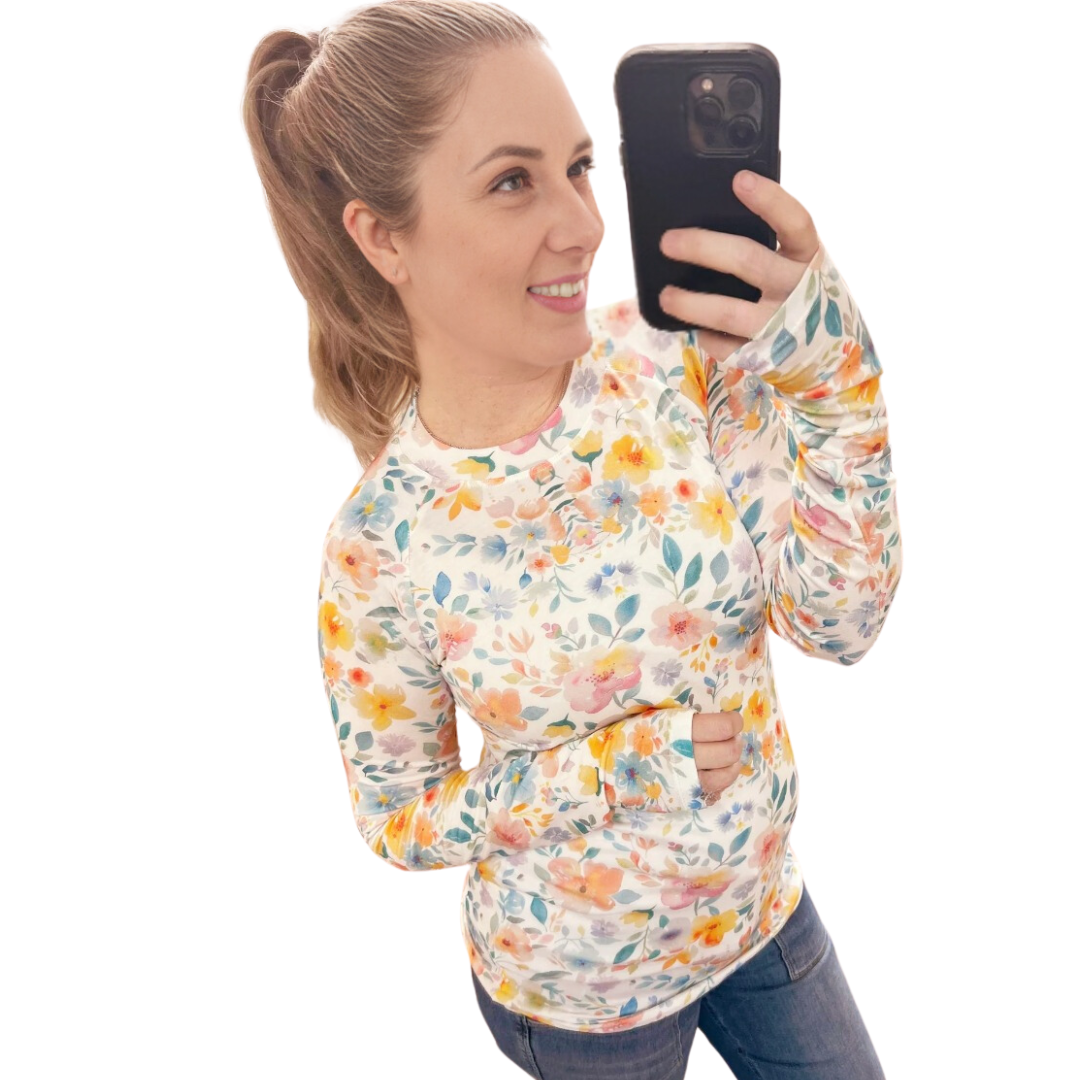 Multi-Color Floral Print Top
