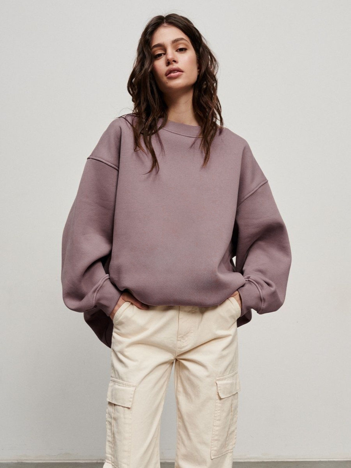 Oversized Fit Round Neck Sweatshirt