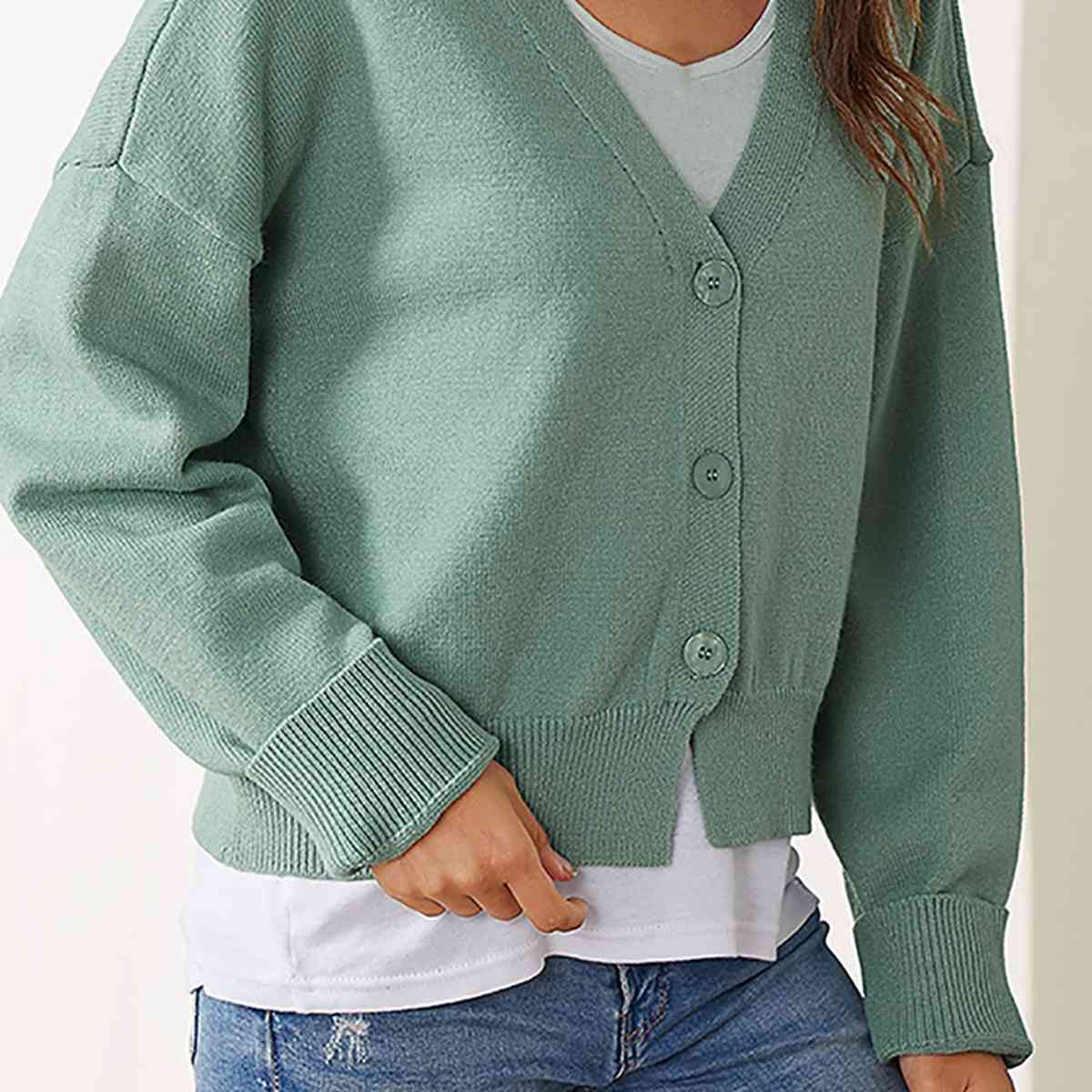 V-Neck Button Up Cardigan