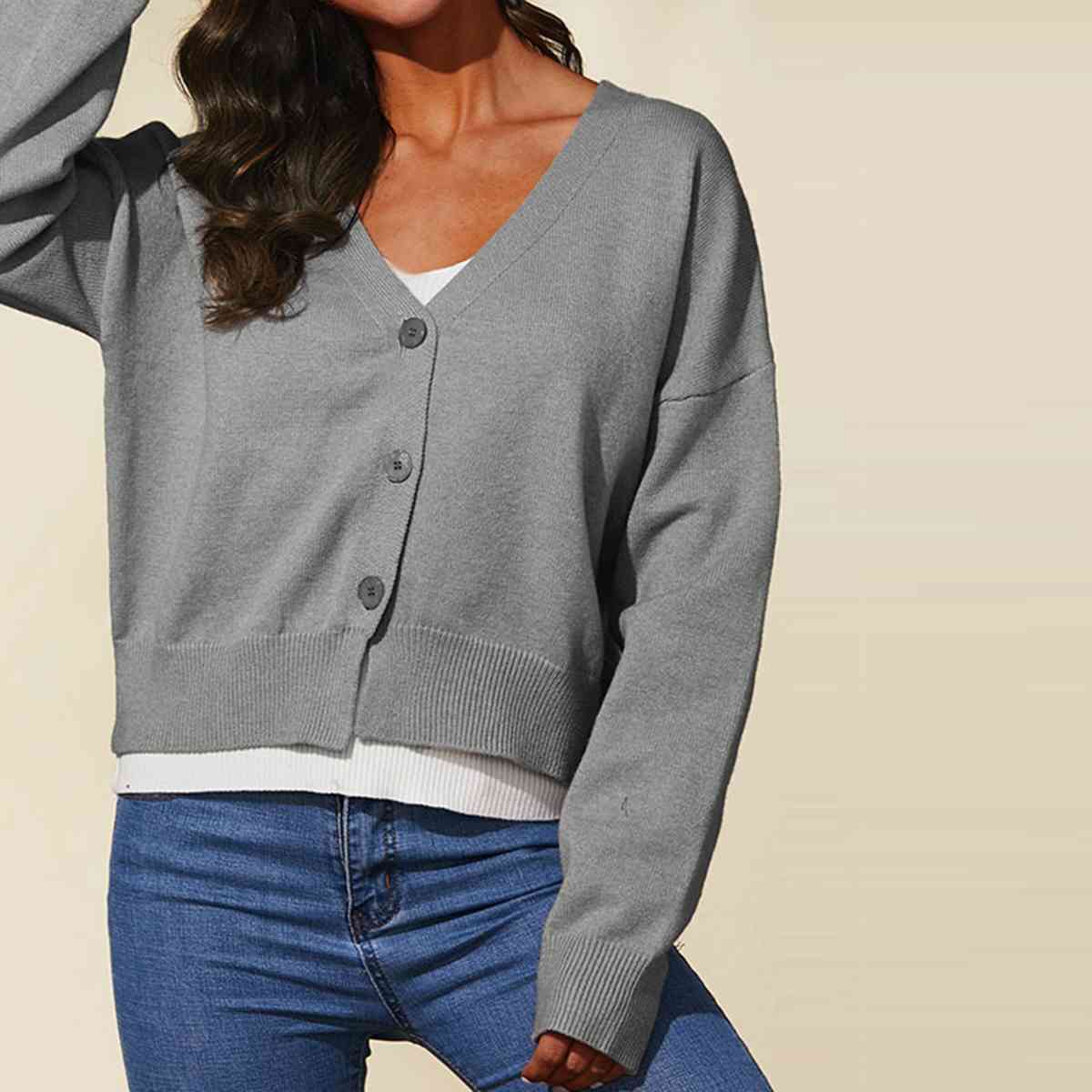 V-Neck Button Up Cardigan