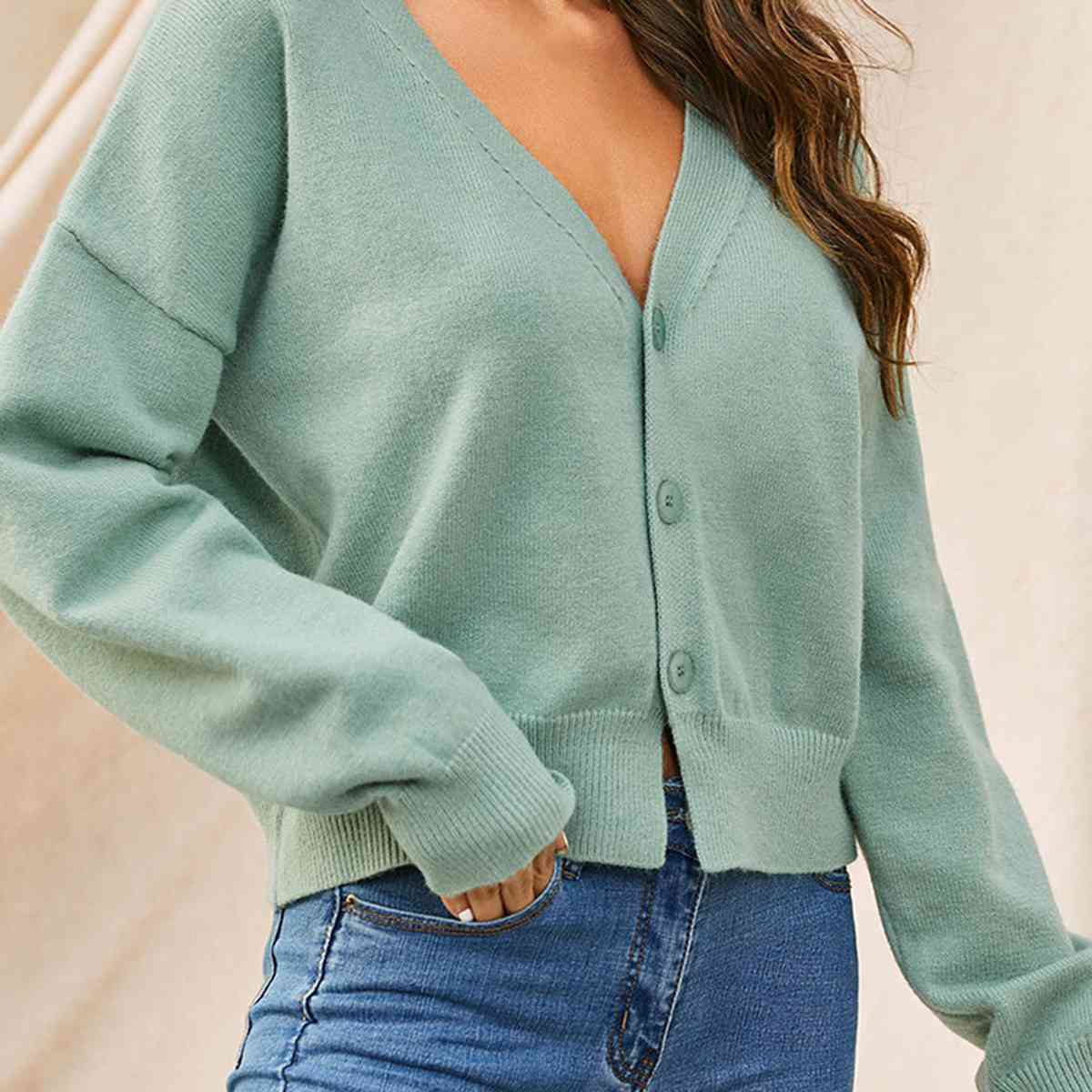 V-Neck Button Up Cardigan