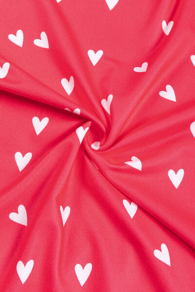 Heart Print Neck Top & Pants Set