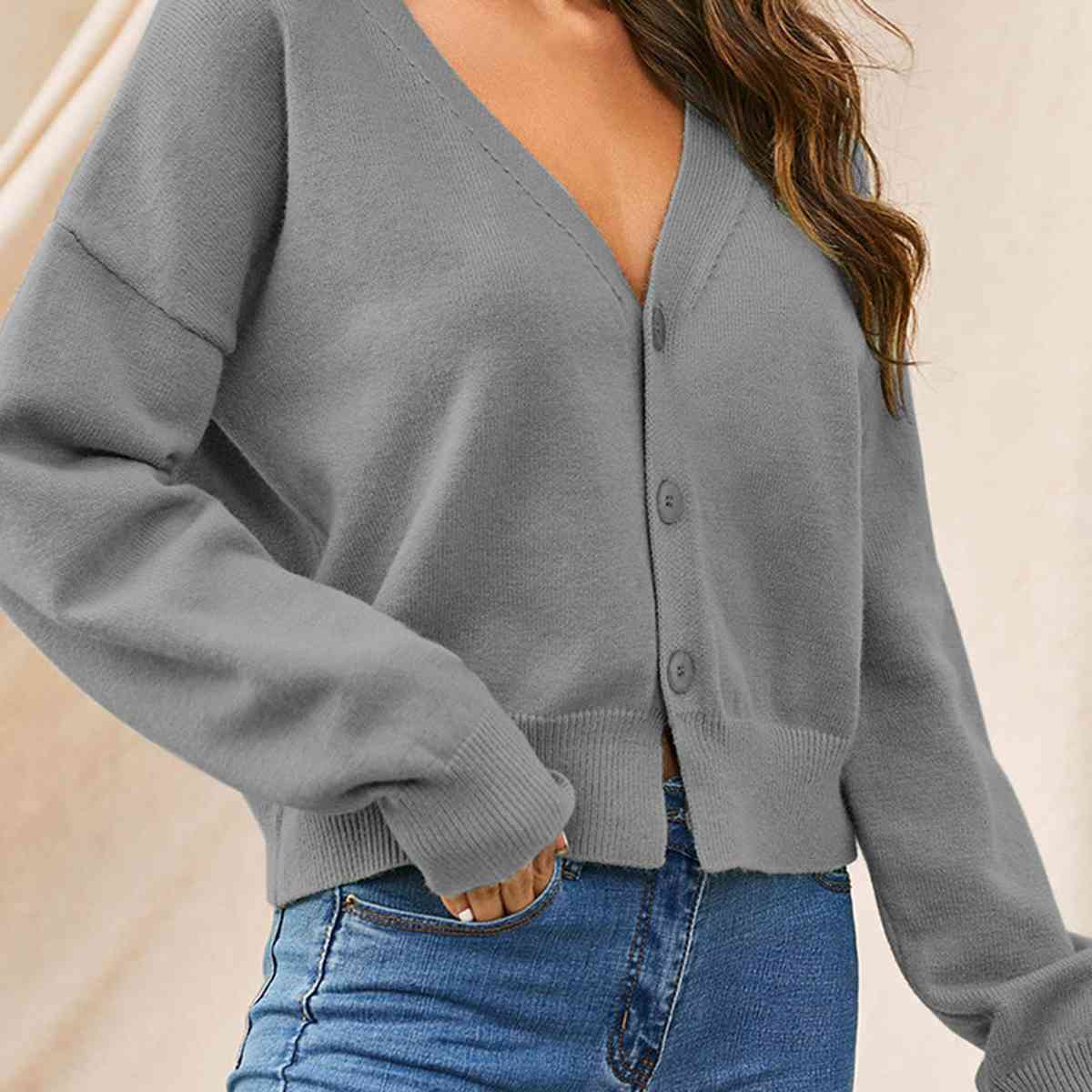 V-Neck Button Up Cardigan