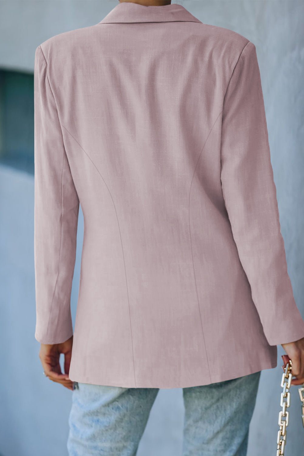 Double-Breasted Padded Shoulder Blazer - Quelle's BoutiQue