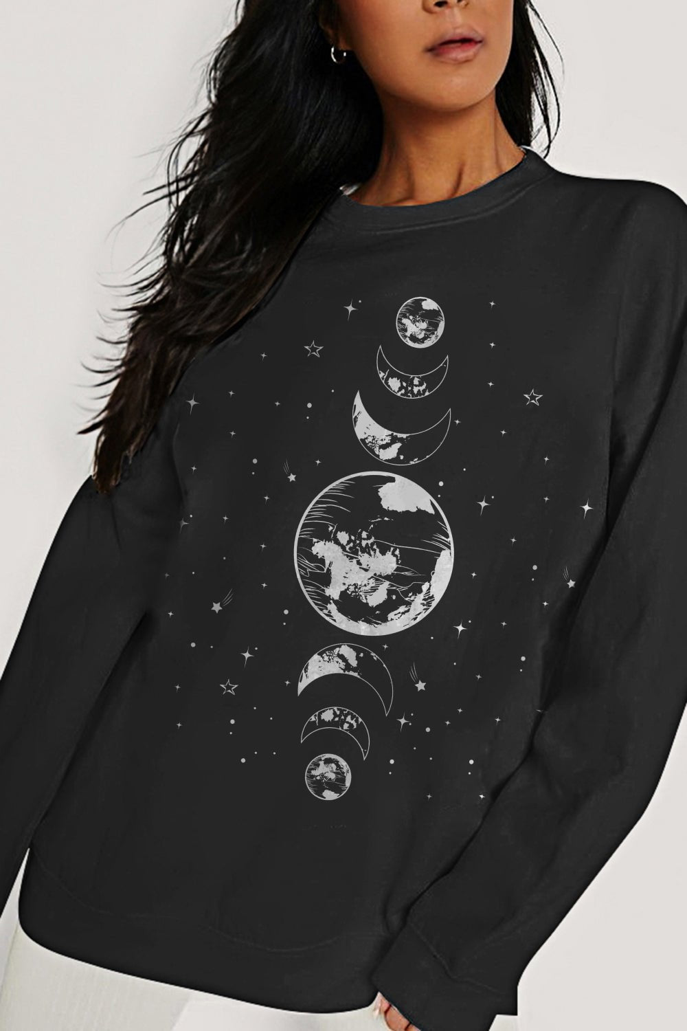 Earth & Moon Pullover Sweatshirt - Quelle's BoutiQue