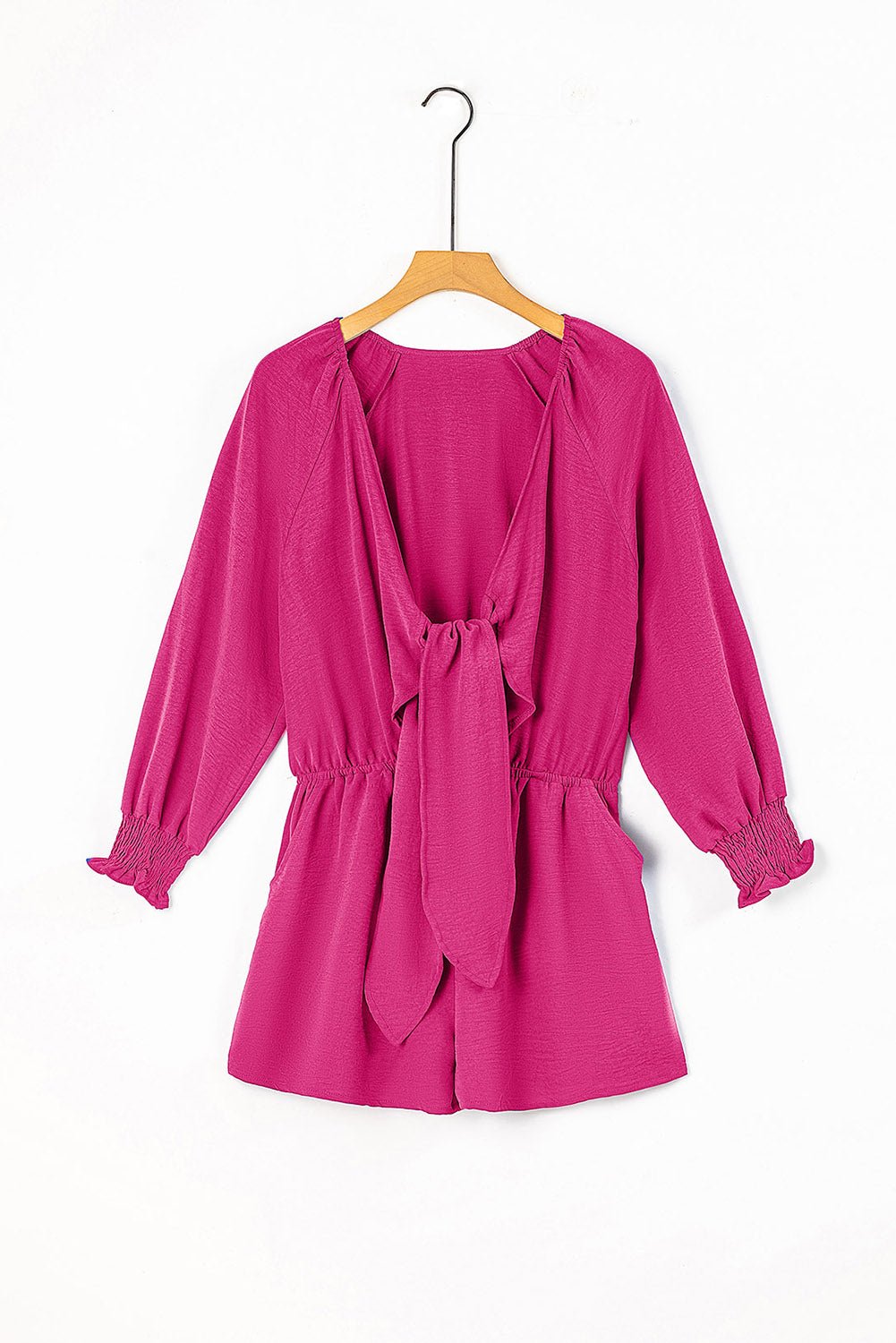 Flounce Sleeve Plunge Neck Romper - Quelle's BoutiQue
