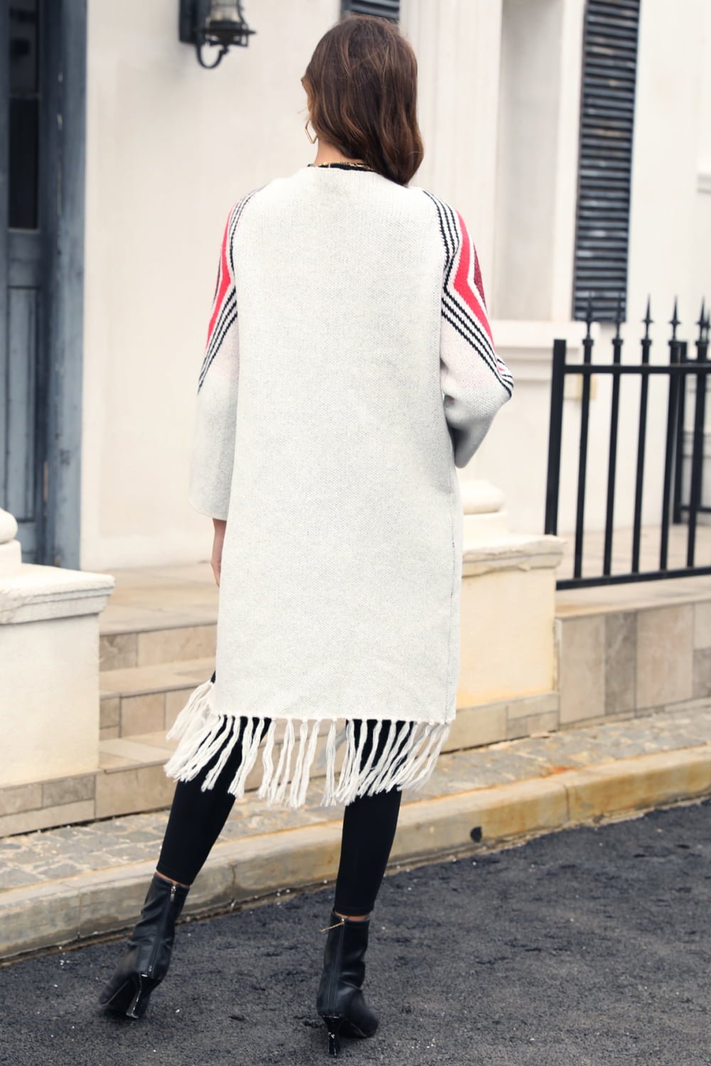 Fringe Hem Open Front Cardigan - Quelle's BoutiQue