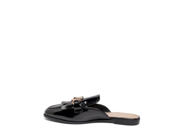 GLADIOLI METAL BUCKLED FRINGE DETAIL MULES - Quelle's BoutiQue