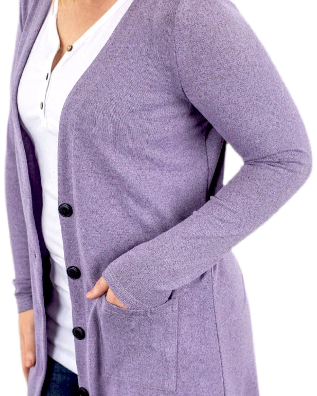 Heathered Long Cardigan - Quelle's BoutiQue