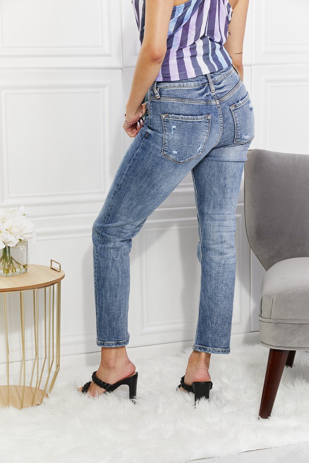 High Rise Slim Straight Jeans - Quelle's BoutiQue
