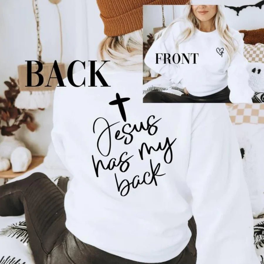 Jesus Has Your Back Print Tee - Quelle's BoutiQue