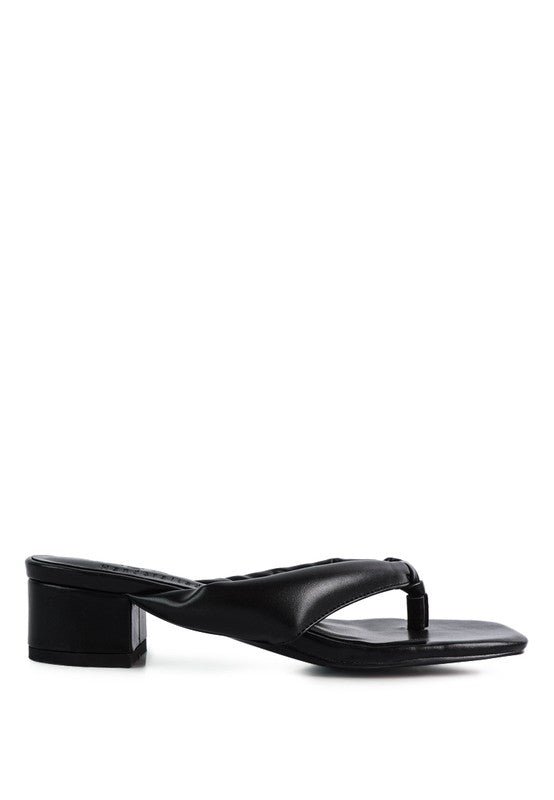 Low Heel Thong Slide Sandals - Quelle's BoutiQue