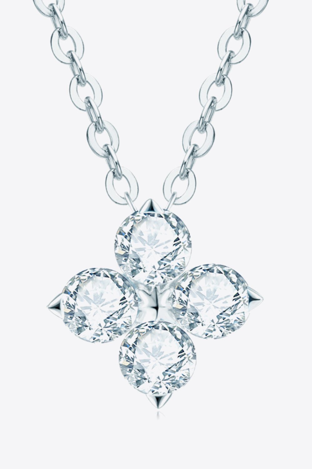 Moissanite Four Leaf Clover Pendant Necklace - Quelle's BoutiQue