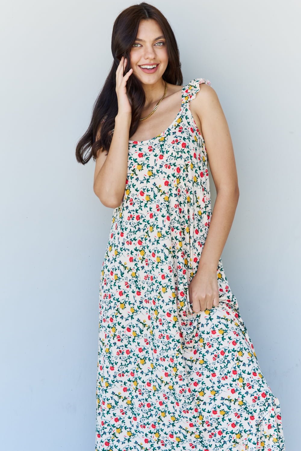 Multi-Floral Sleeveless Maxi Dress - Quelle's BoutiQue