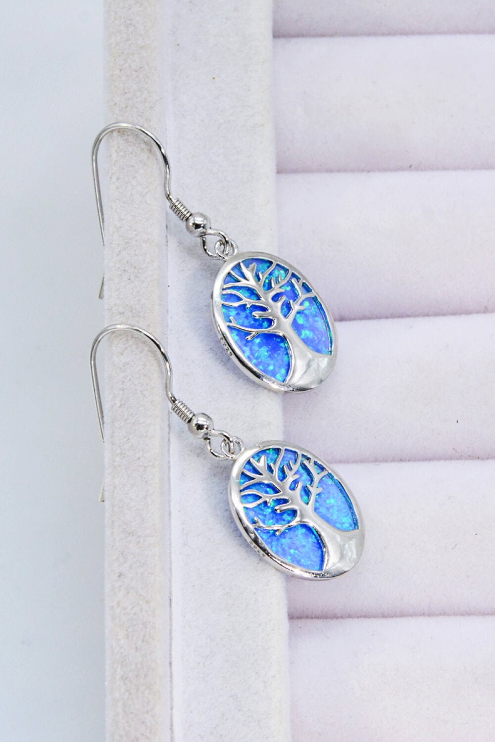 Opal Blue Sterling Silver Drop Earrings - Quelle's BoutiQue