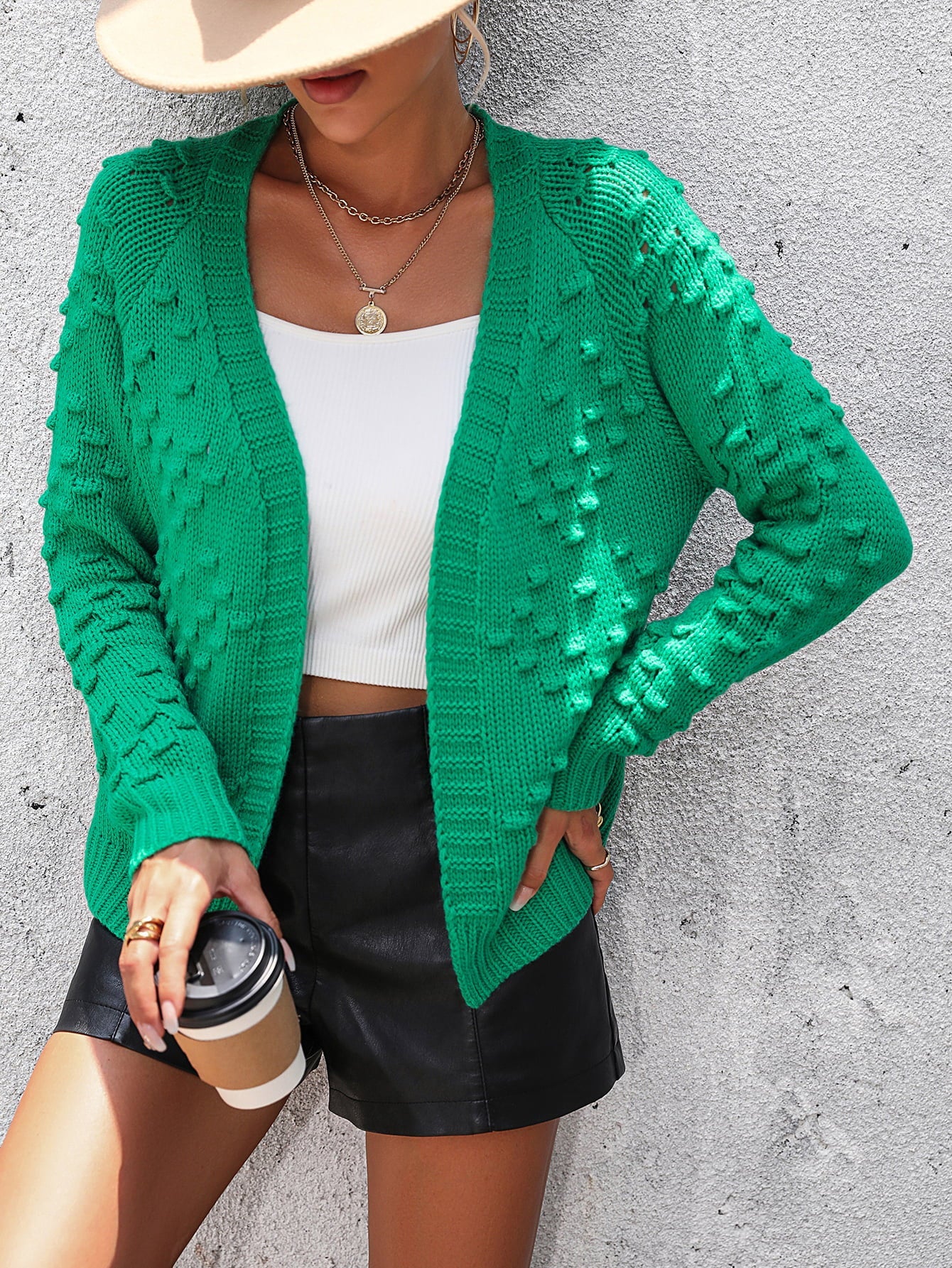Open Front Long Sleeve Cardigan - Quelle's BoutiQue