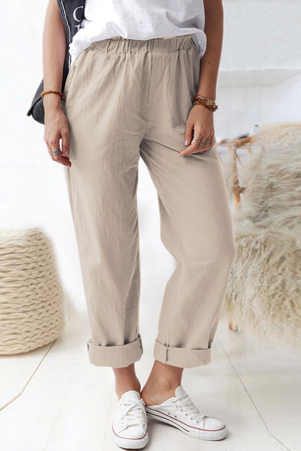 Paperbag Waist Pull-On Pants - Quelle's BoutiQue