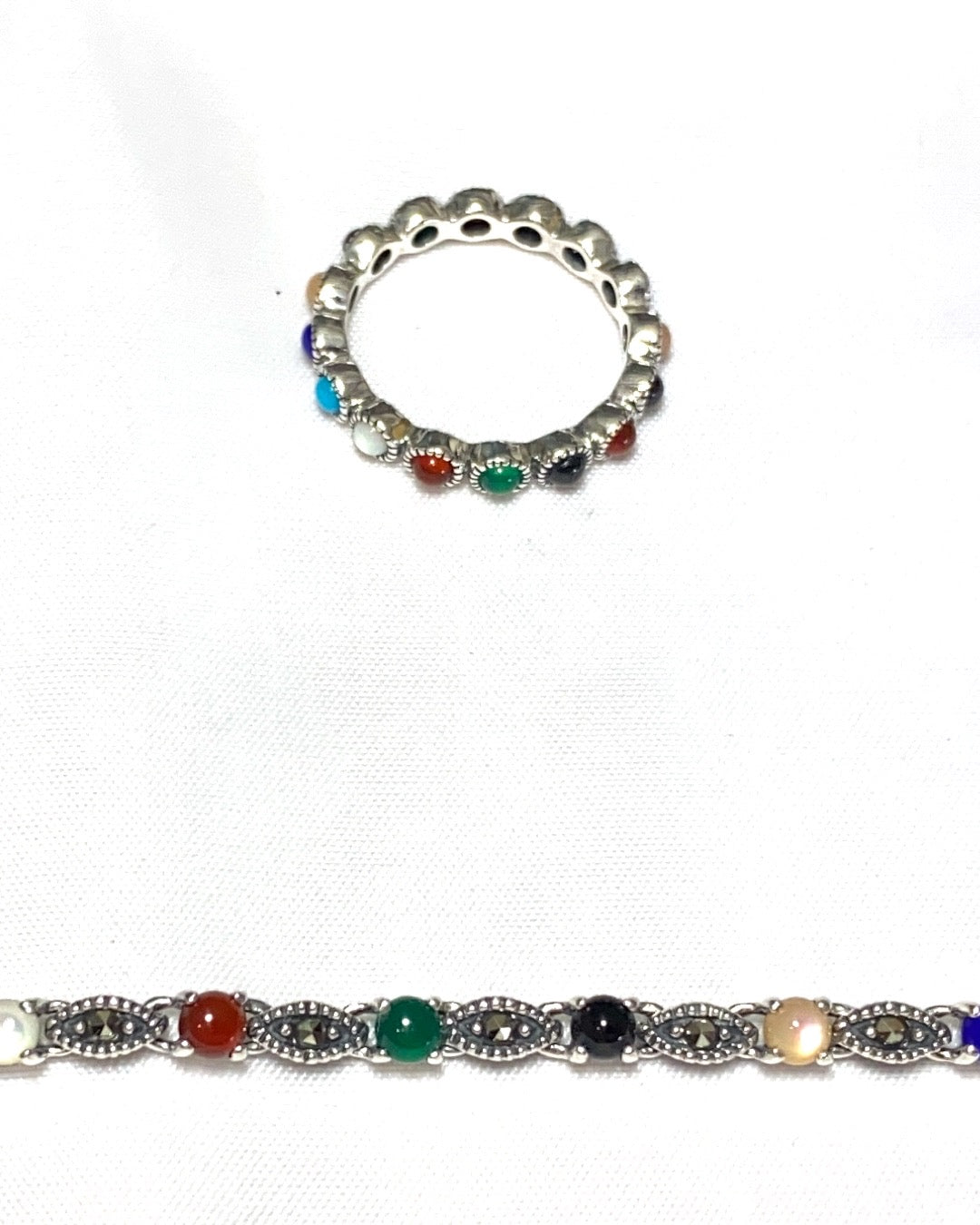 Petite Multi Stone Eternity Marcasite Set - Quelle's BoutiQue