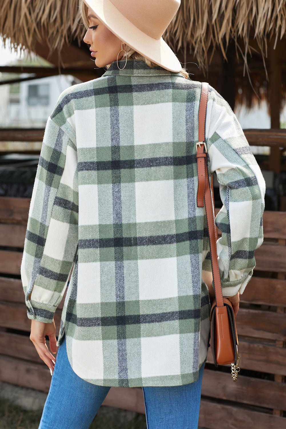 Plaid Front Pocket Jacket - Quelle's BoutiQue