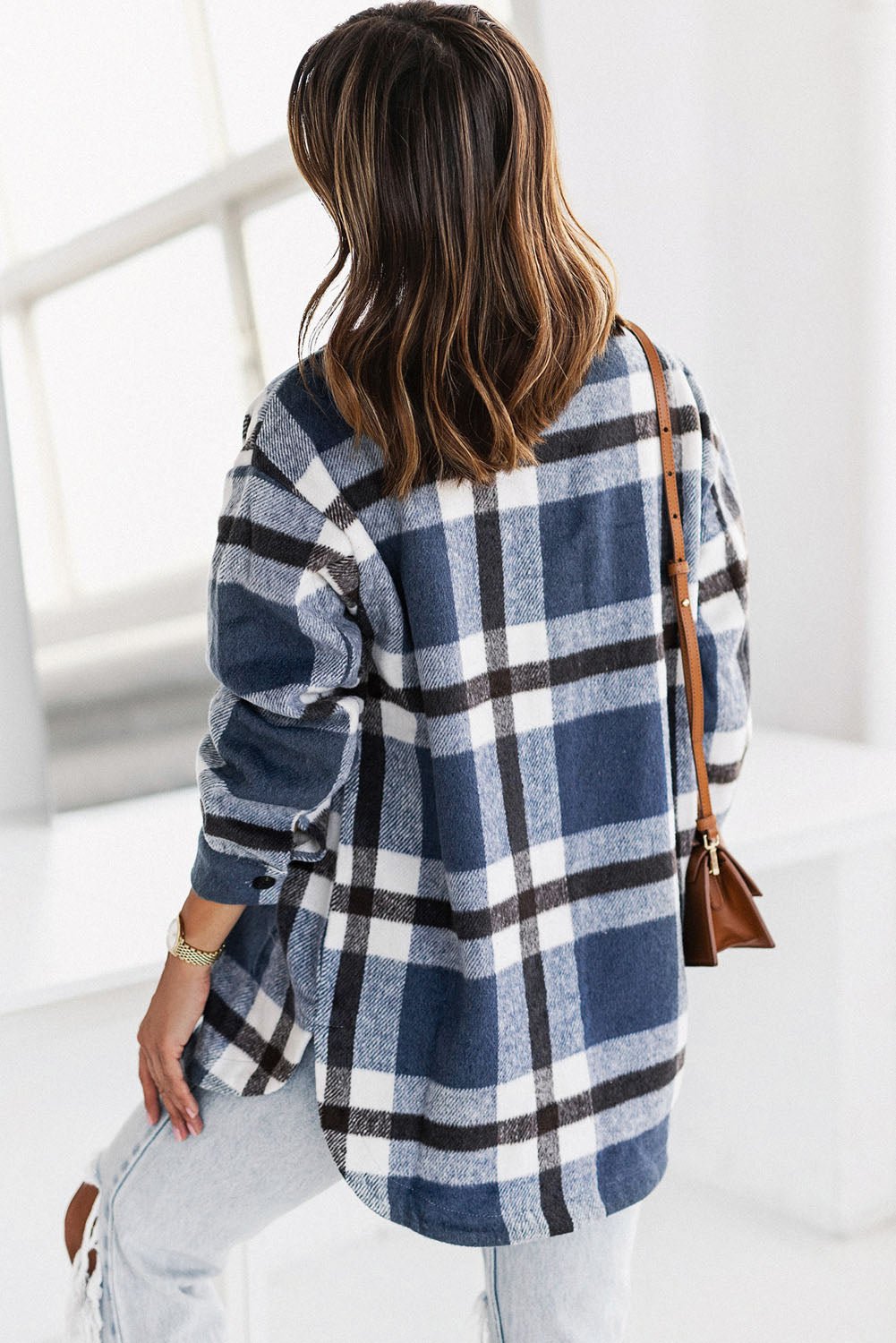 Plaid Front Pocket Jacket - Quelle's BoutiQue