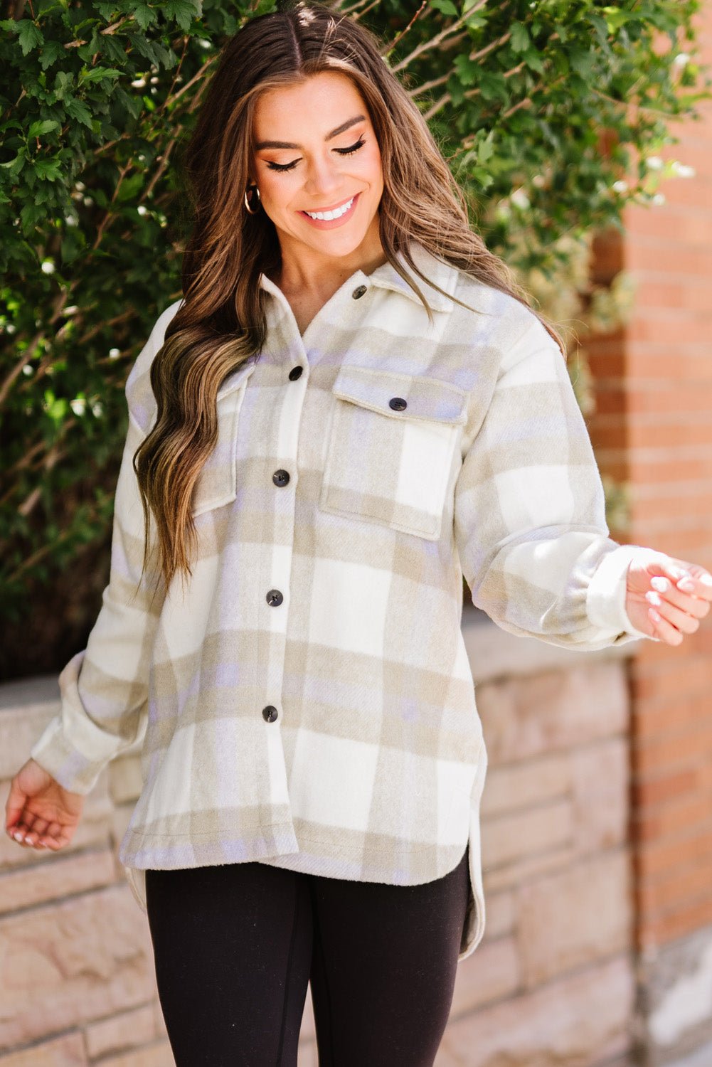 Plaid Front Pocket Jacket - Quelle's BoutiQue