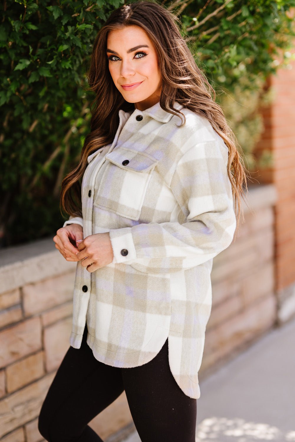 Plaid Front Pocket Jacket - Quelle's BoutiQue