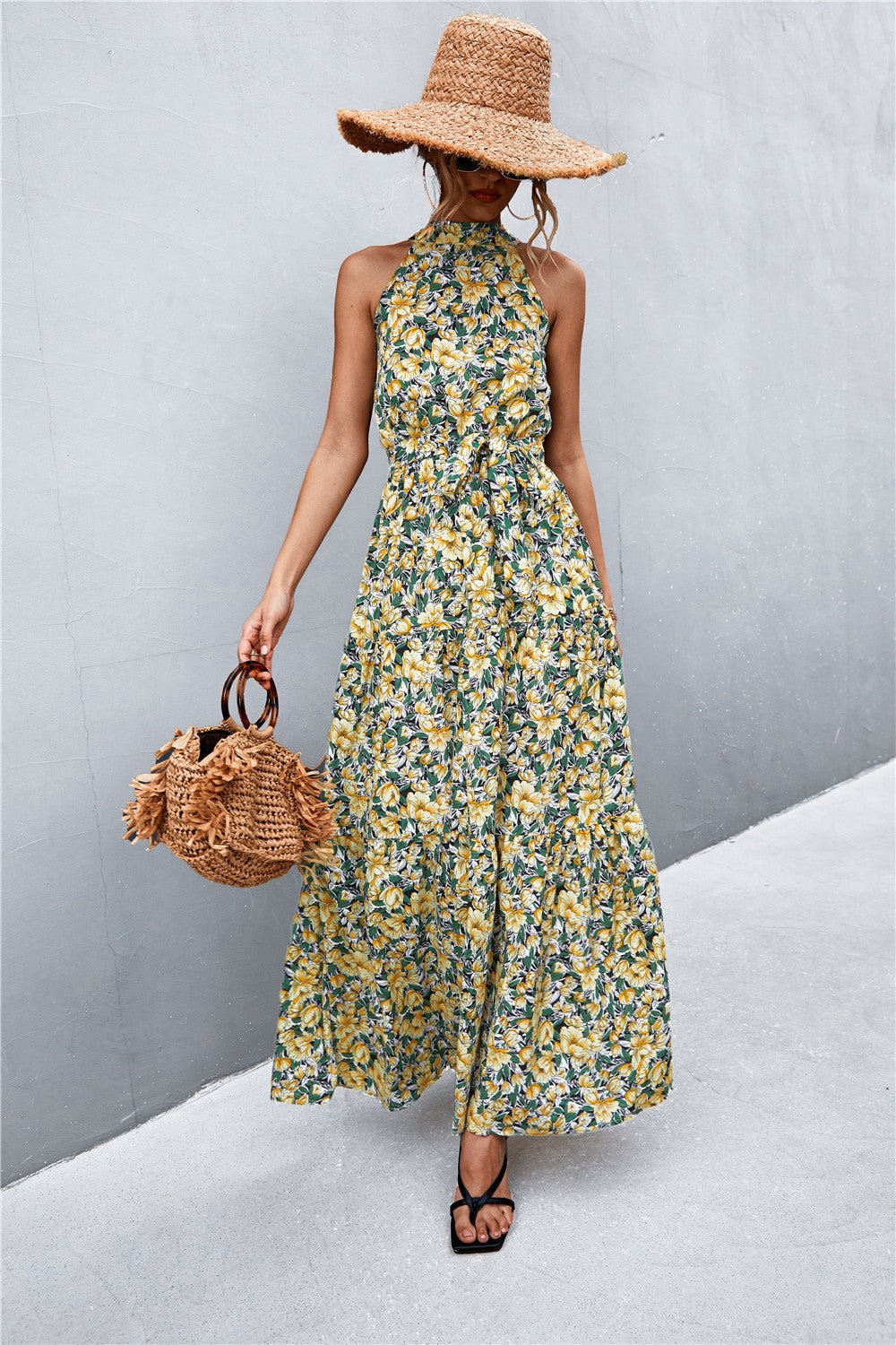 Printed Sleeveless Maxi Dress - Quelle's BoutiQue