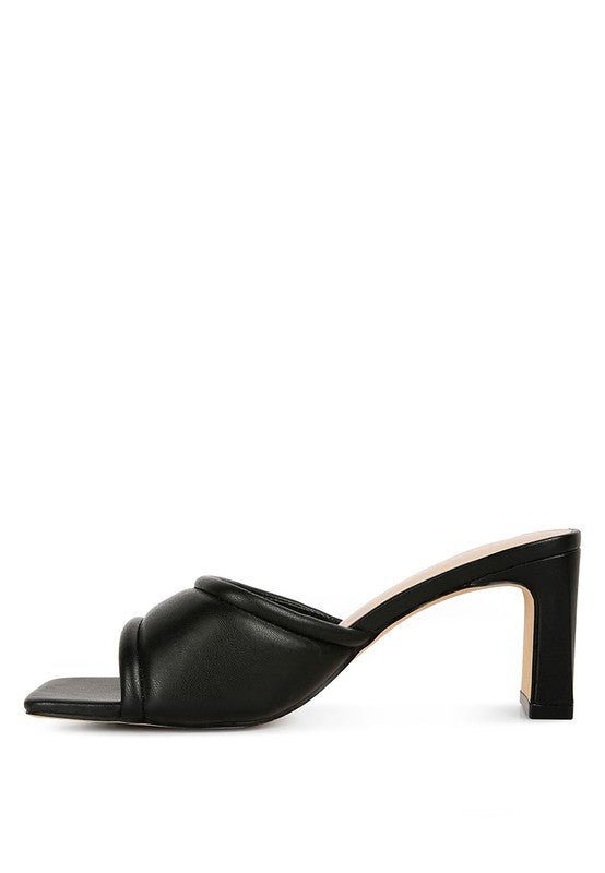 Quilted Block Heeled Sandals - Quelle's BoutiQue