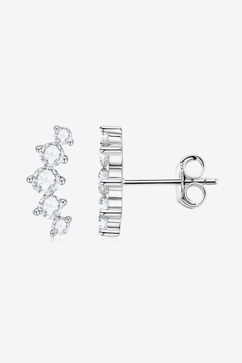 Stepping Moissanite Stones Earrings - Quelle's BoutiQue