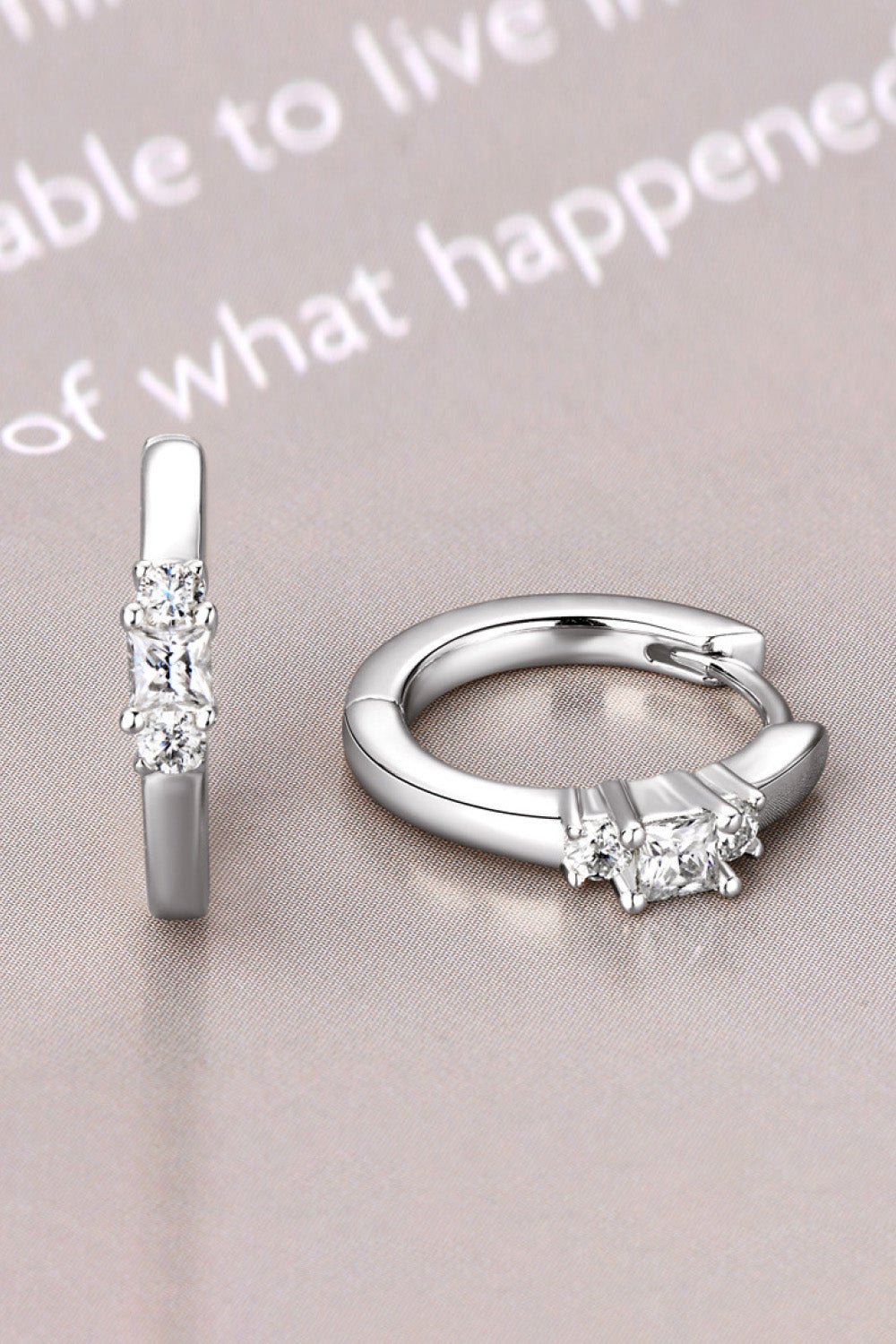 Sterling Silver Moissanite Huggie Hoop Earrings - Quelle's BoutiQue