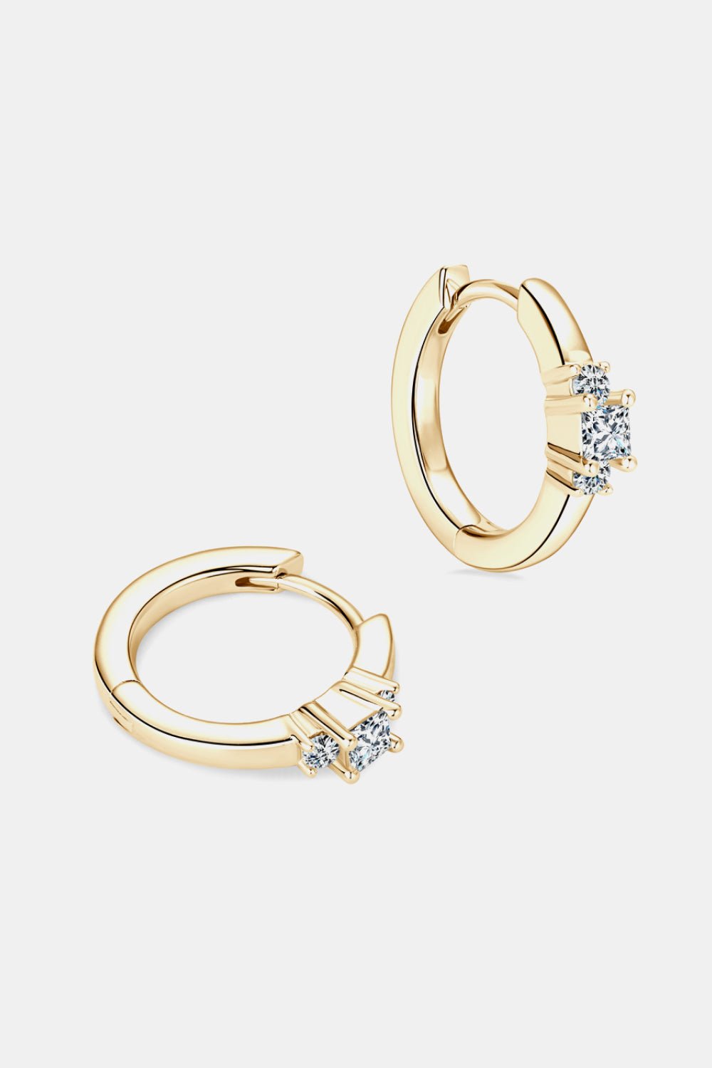 Sterling Silver Moissanite Huggie Hoop Earrings - Quelle's BoutiQue