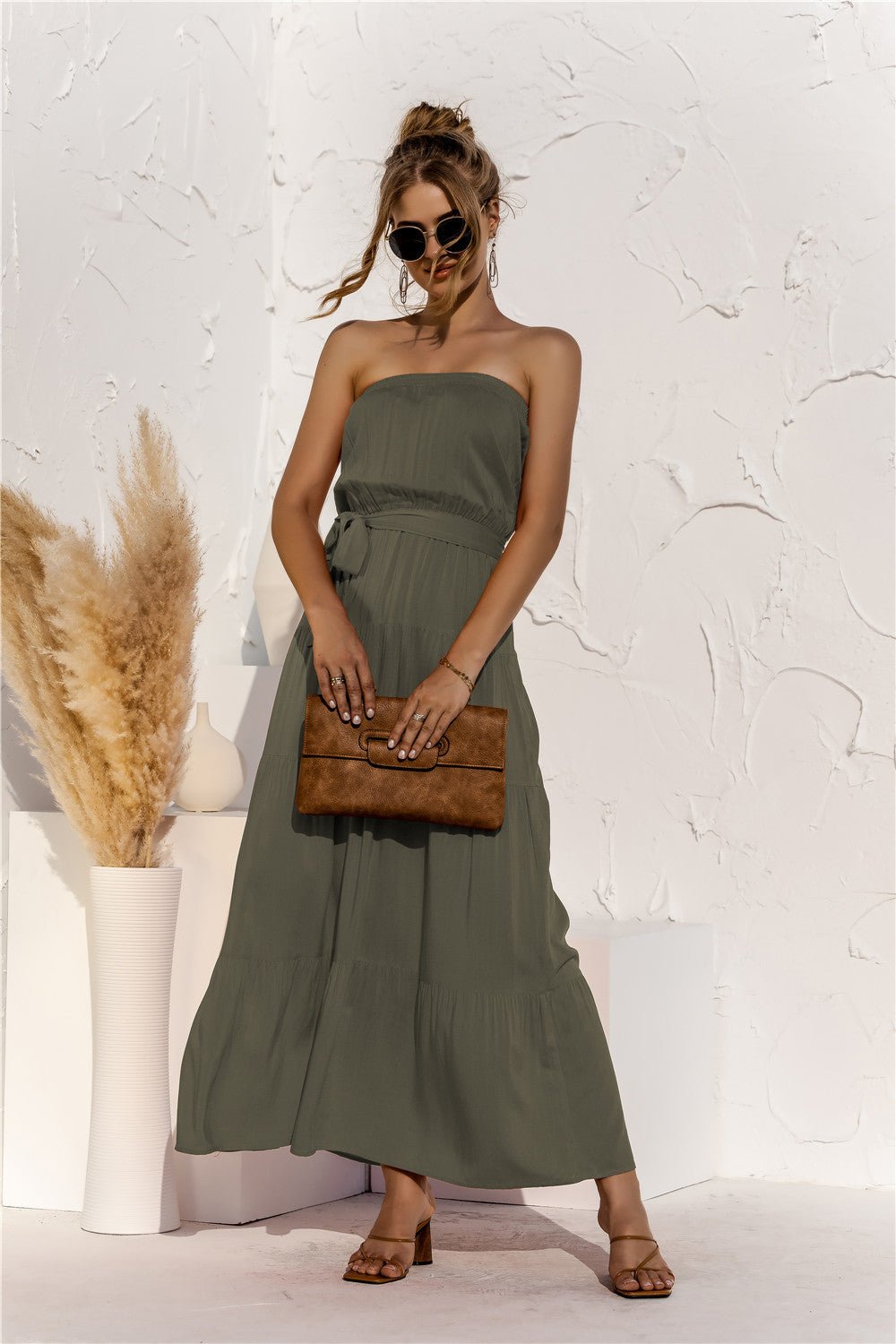 Strapless Tiered Maxi Dress - Quelle's BoutiQue
