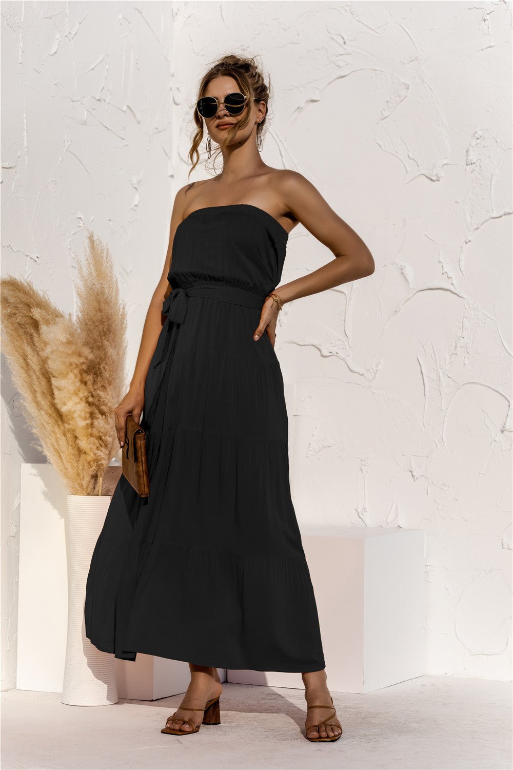 Strapless Tiered Maxi Dress - Quelle's BoutiQue