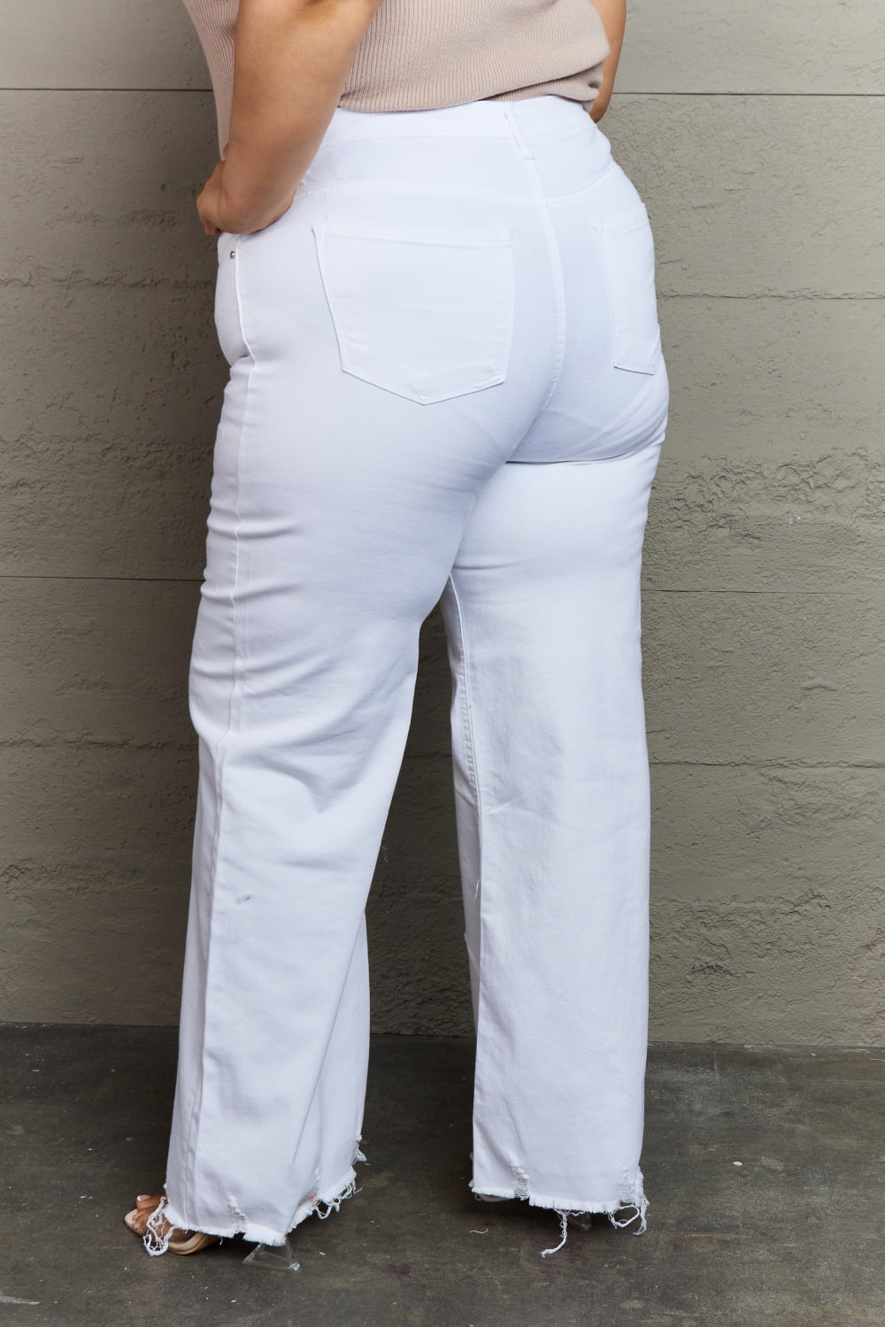 White High Waist Wide Leg Jeans - Quelle's BoutiQue