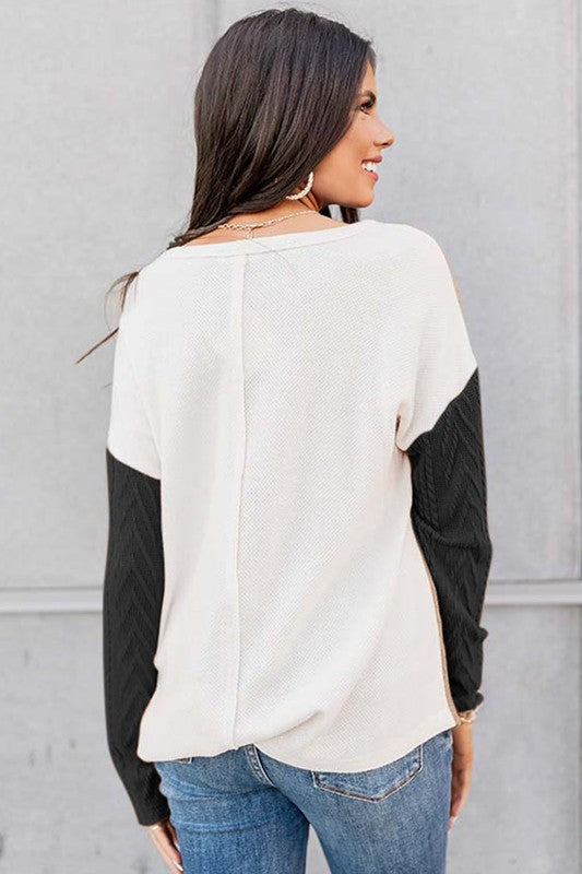 Cable Knit Round Neck Sweater