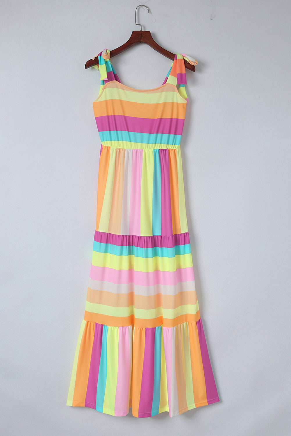 Bold Striped Sleeveless Maxi Dress