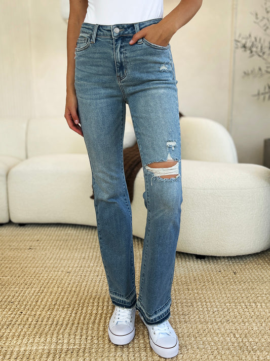Mid Rise Mild Distressed Jeans