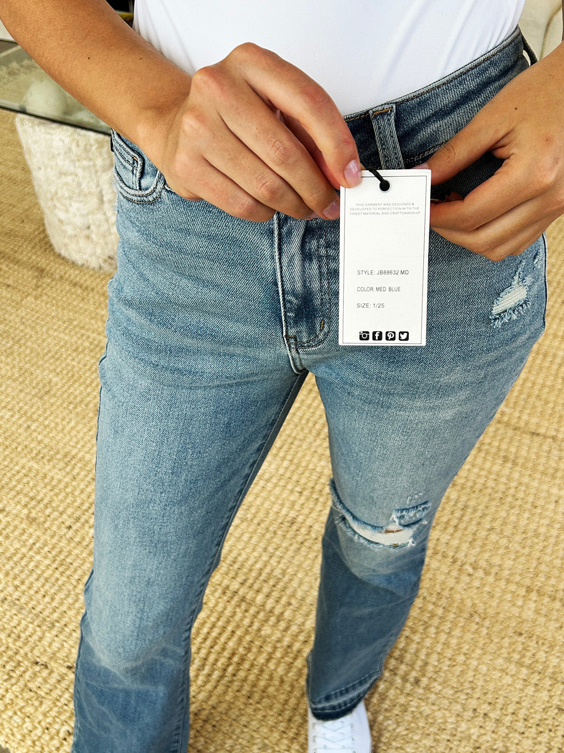 Mid Rise Mild Distressed Jeans