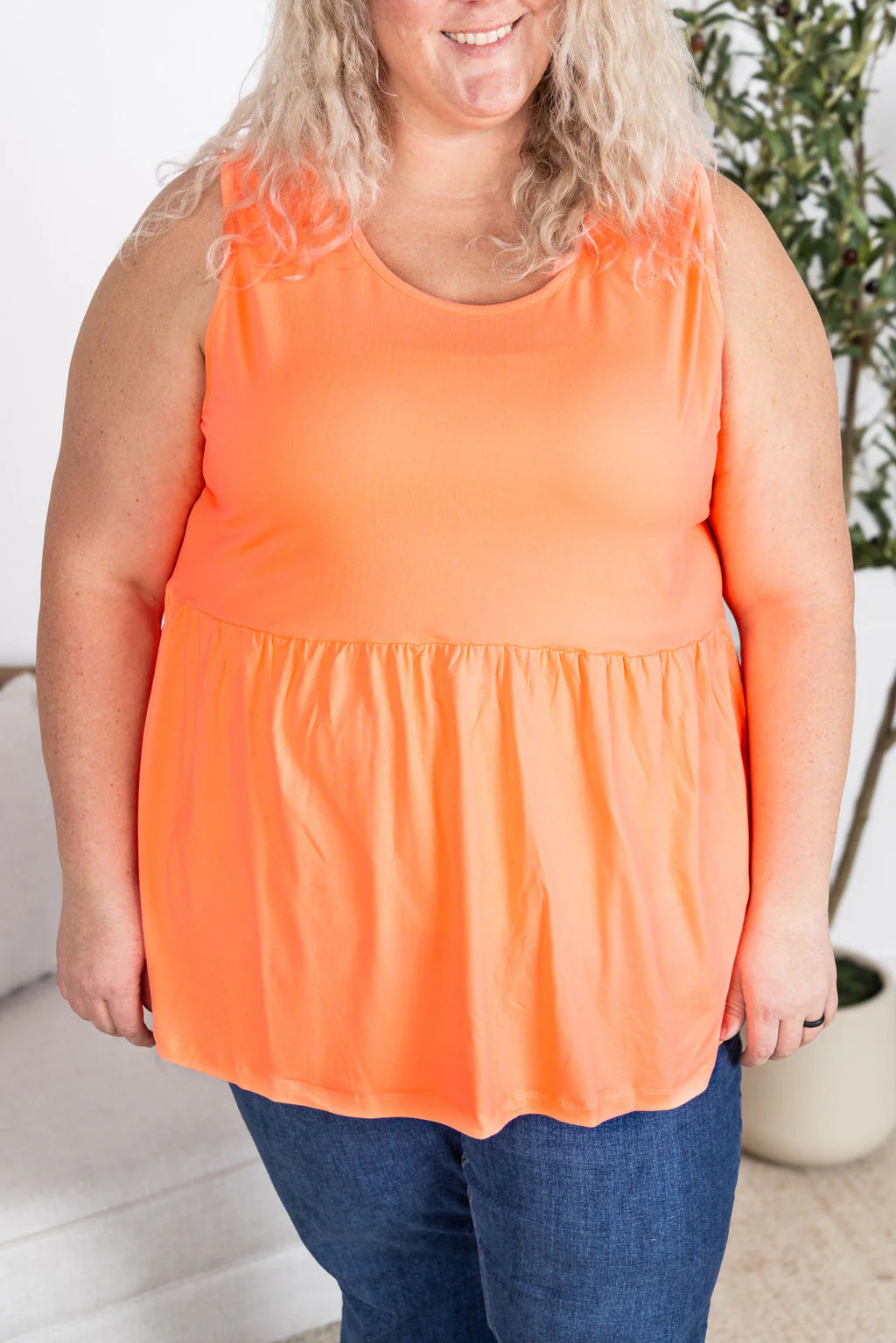 Solid Bright Flowy Babydoll Top