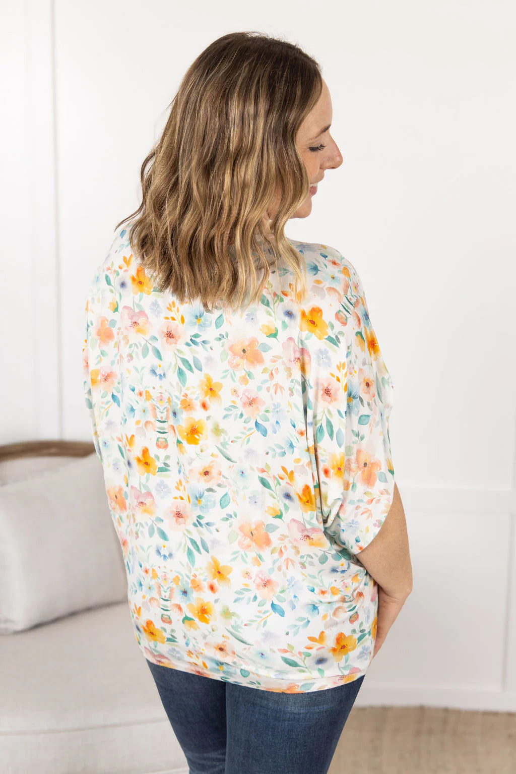 Multi-Color Floral Print Top