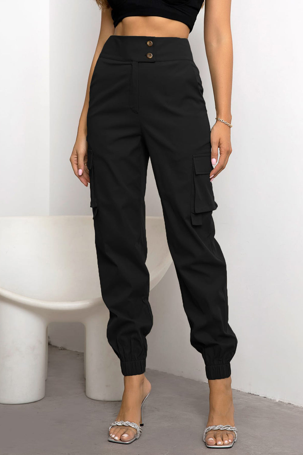 High Waist Jogger Cargo Pants