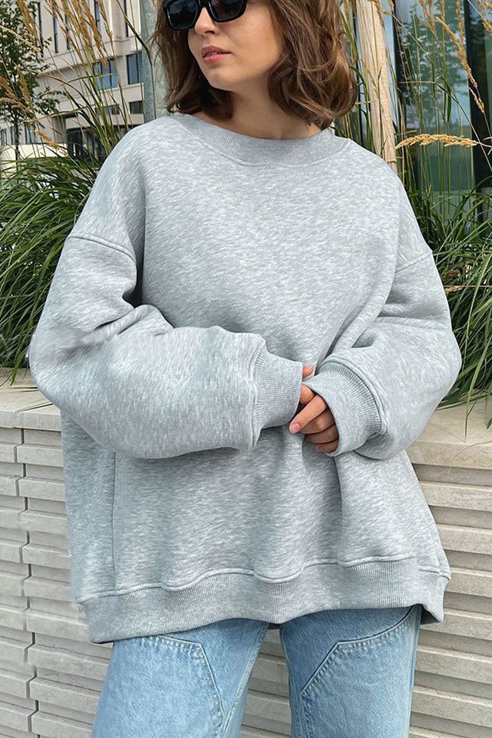 Oversized Fit Round Neck Sweatshirt