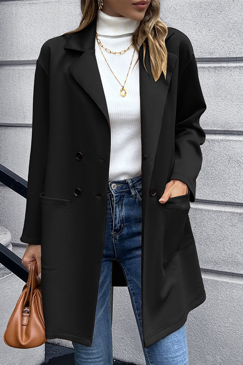 Lapel Collar Long Blazer
