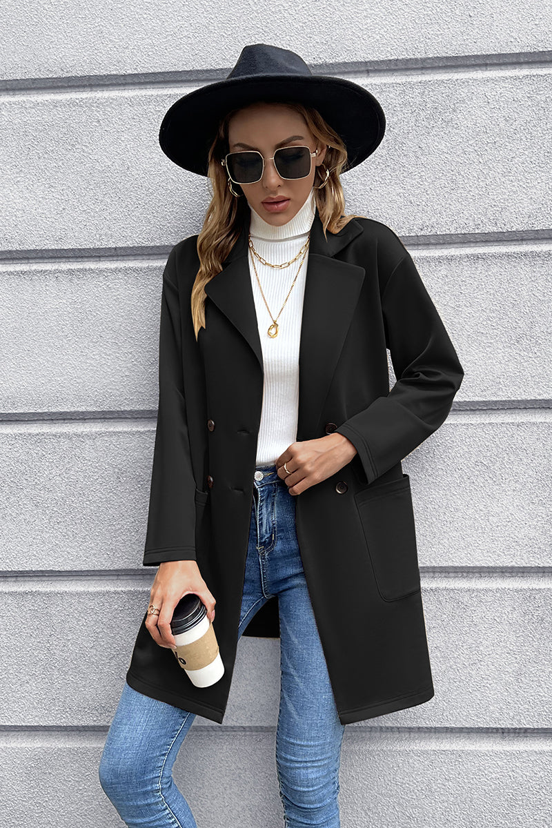 Lapel Collar Long Blazer