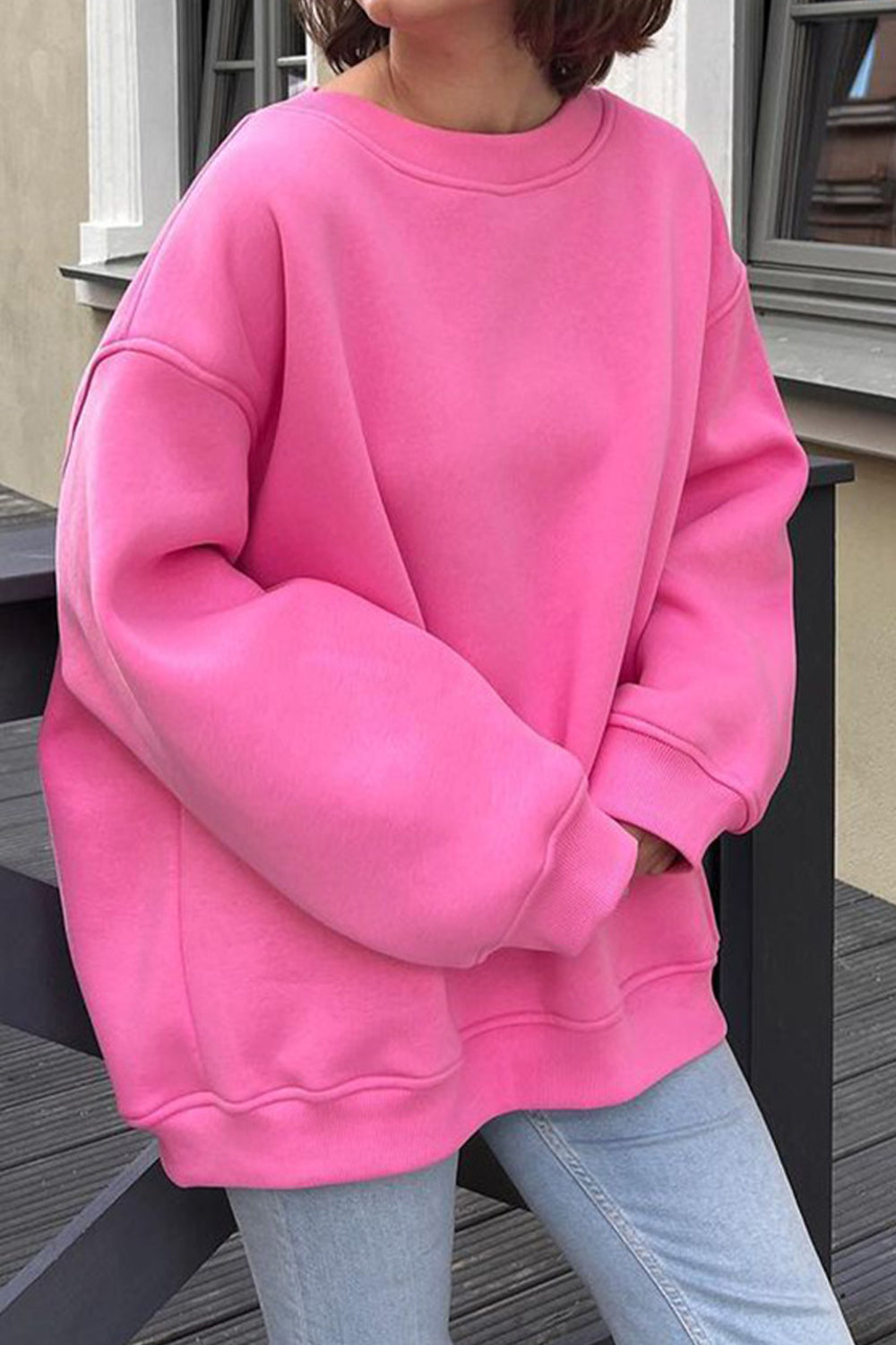 Oversized Fit Round Neck Sweatshirt