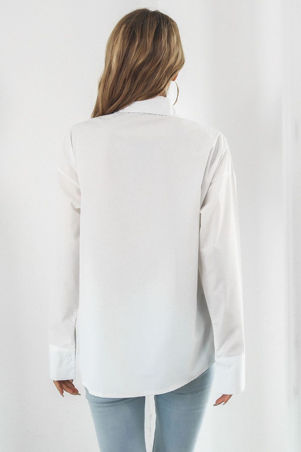 Casual Dropped Shoulder Longline Shirt
